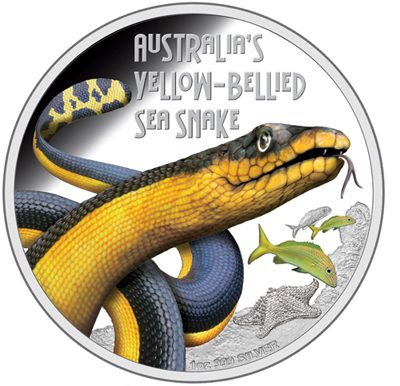 Tuvalu - 2013 - 1 dollar - Deadly and Dangerous SEA SNAKE (PROOF)