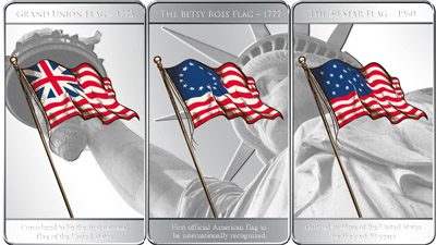 USA - 2010 - 3x 5 Dollars (Mesa Grande) - Flags of America (PROOF)