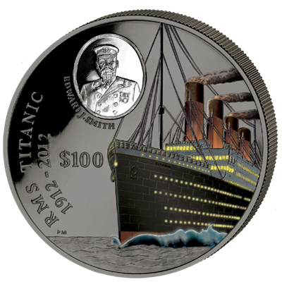 British Virgin Islands - 2012 - 100 dollar - Titanic 1kg Ag (PROOF)