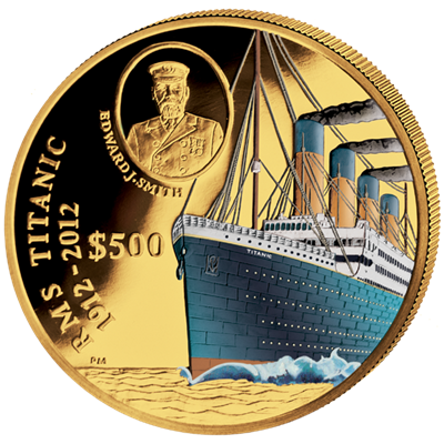 British Virgin Islands - 2012 - 500 dollar - Titanic 5oz Au (PROOF)