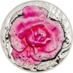 Palau - 2017 - 10 Dollars - Pink Rose High Relief Flower