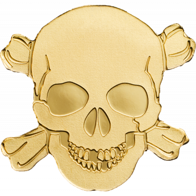 Palau - 2017 - 1 Dollar - Golden Pirate Skull