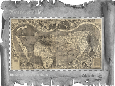 Cook Islands - 2018 - 5 Dollars - Waldseemüller – Historical Maps
