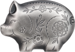 Mongolia - 2019 - 1000 Togrog - Jolly Silver Pig