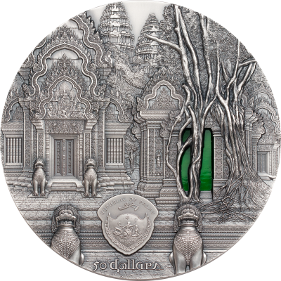 Palau - 2019 - 50 Dollars - Tiffany Art Khmer Empire Angkor 1 kilo version