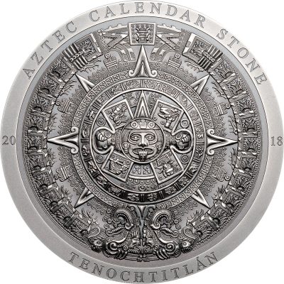 Cook Islands - 2018 - 20 Dollars - Aztec Calendar Stone / Archeology & Symbolism Series