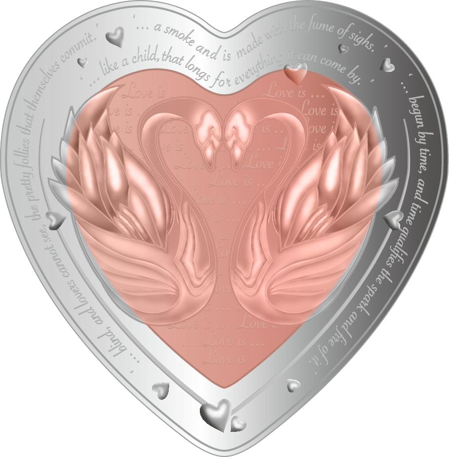 Fiji - 2019 - 1 Dollar - Celebrating Love Swan Heart-shaped