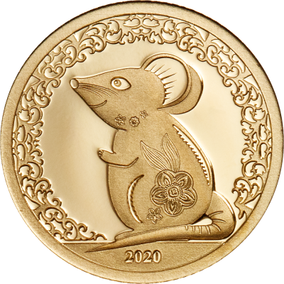 Mongolia - 2020 - 1000 Togrog - Year of the Mouse small gold