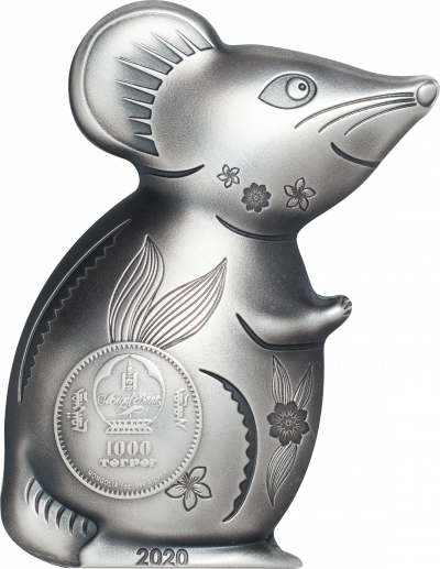 Mongolia - 2020 - 1000 Togrog - Witty Silver Mouse