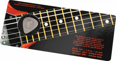 Cook Islands - 2019 - 2 Dollars - AC/DC Guitar Pick Plug me in