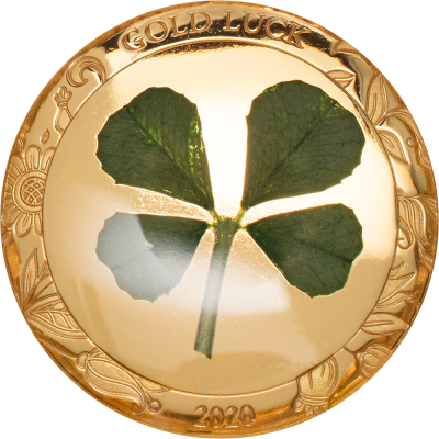 Palau - 2020 - 1 Dollar - Four Leaf Clover in Gold