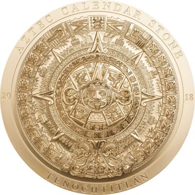 Archeology & Symbolism Series 3 coin GILDED editions AZTEC CALENDAR, MANDALA, SAMSARA