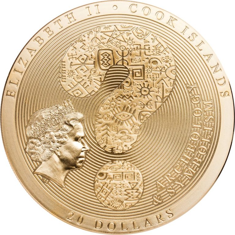 Archeology Symbolism Series 3 Coin GILDED Editions AZTEC CALENDAR 