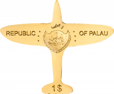 Palau - 2020 - 1 Dollar - Golden Airplane small gold