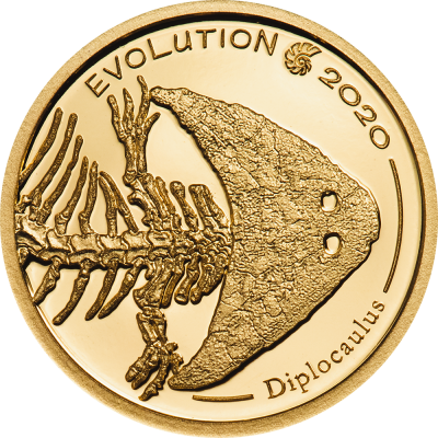 Mongolia - 2020 - 1000 Togrog - Evolution of Life DIPLOCAULUS small gold