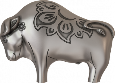Mongolia - 2021 - 1000 Togrog - Mighty Silver Ox 3D
