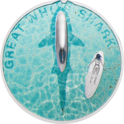 Palau - 2021 - 5 Dollars - Great White Shark