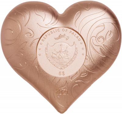Palau - 2021 - 5 Dollars - Rosy Heart