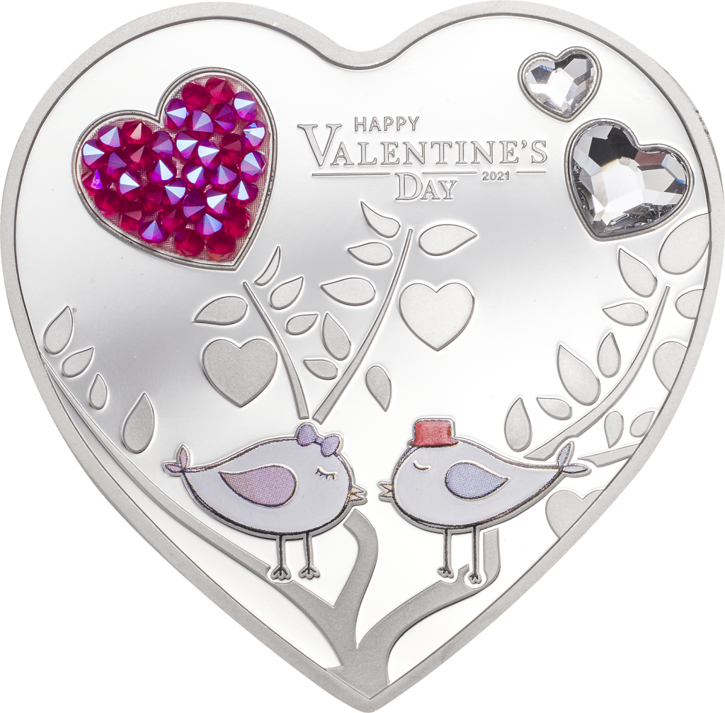 Cook Islands - 2021 - 5 Dollars - Valentine’s Day Heart ...