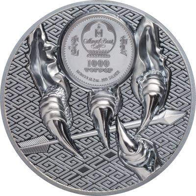 Mongolia - 2020 - 1000 Togrog - Majestic Eagle Silver 2oz black proof