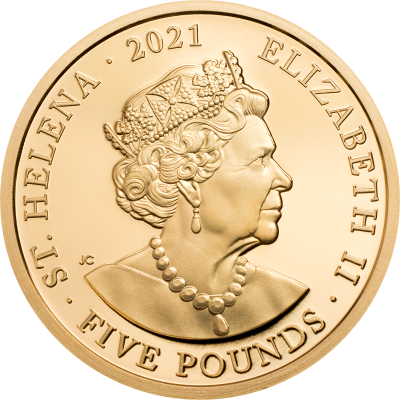 Saint Helena - 2021 - 5 Pounds - Napoleon 200th Anniversary (1/4 oz gold)