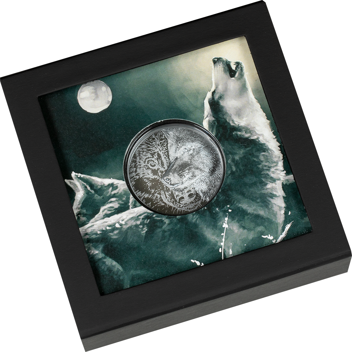 Mongolia - 2021 - 1000 Togrog - Mystic Wolf 2 oz Silver Black