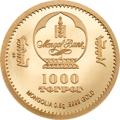 Mongolia - 2022 - 1000 Togrog - Year of the Tiger Gold