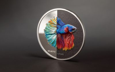 Cook Islands - 2021 - 5 Dollars - Eclectic Nature Fighting Fish