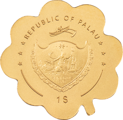 Palau - 2022 - 1 Dollar - Golden Clover Shape