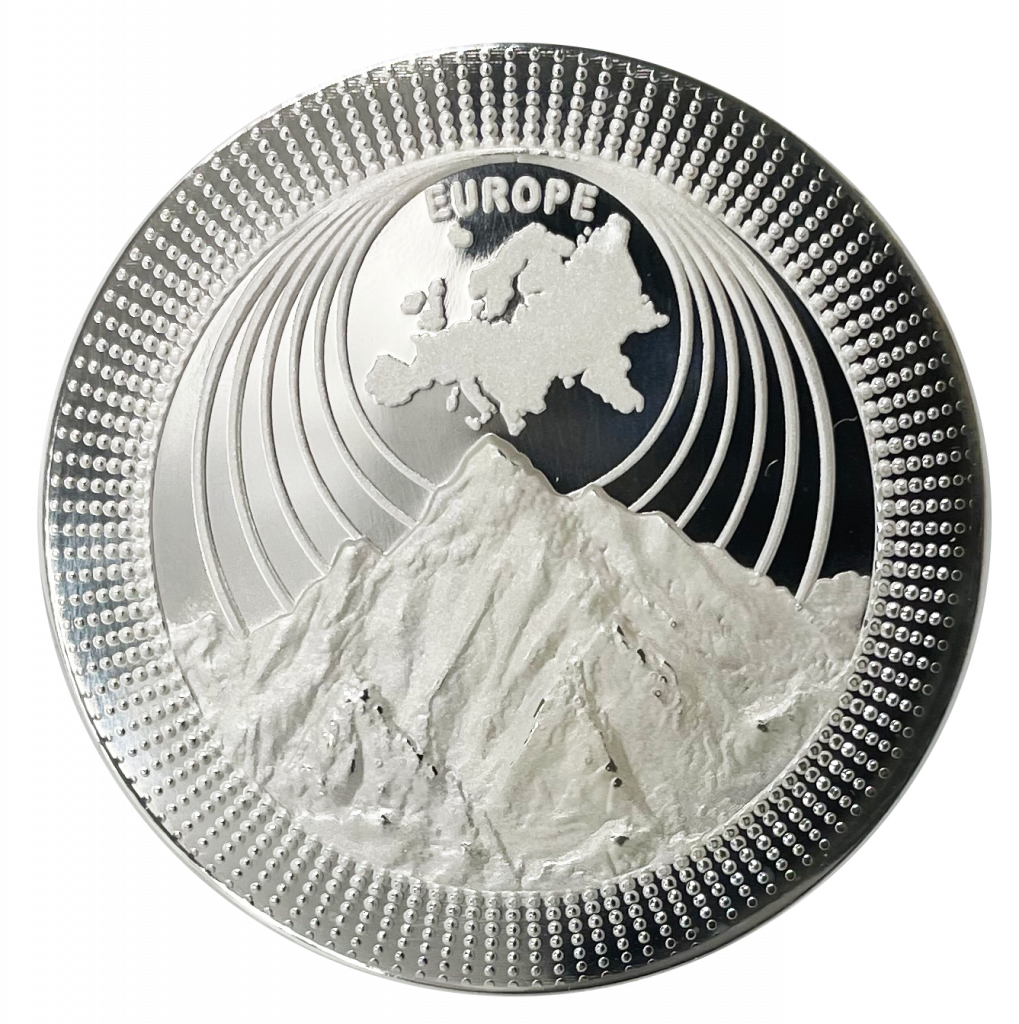 Mont Blanc 2021 1 oz Silver Proof Round The Continents NumisCollect