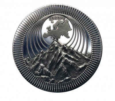 Mont Blanc 2021 1 oz Silver Black Proof Round - The Continents