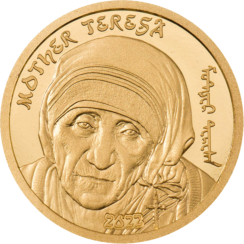 Mongolia - 2022 - 1000 Togrog - Mother Teresa Gold
