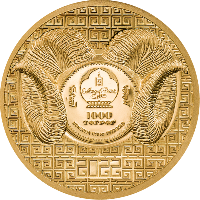 Mongolia - 2022 - 1000 Togrog - Gold 1/10 oz - Mafnificent Argali