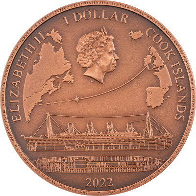 Cook Islands - 2022 - 1 Dollar - Copper - Titanic