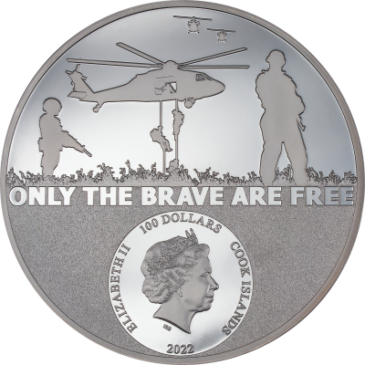 Cook Islands - 2022 - 100 Dollars - 1 kg Silver - Real Heroes Special Forces
