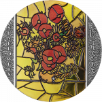 Republic of Ghana - 2022 - 10 Cedis - Stained Glass Art Sunflowers