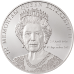 Cook Islands - 2022 - 5 Dollars - In Memoriam Queen Elizabeth II Silver