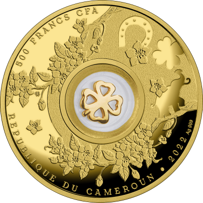 Cameroon - 2022 - 500 Francs - Lucky Seven Four Leaf Clover with insert