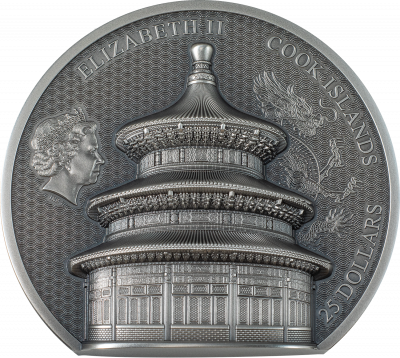 Cook Islands - 2023 - 25 Dollars - Beijing Temple of Heaven 5oz Silver