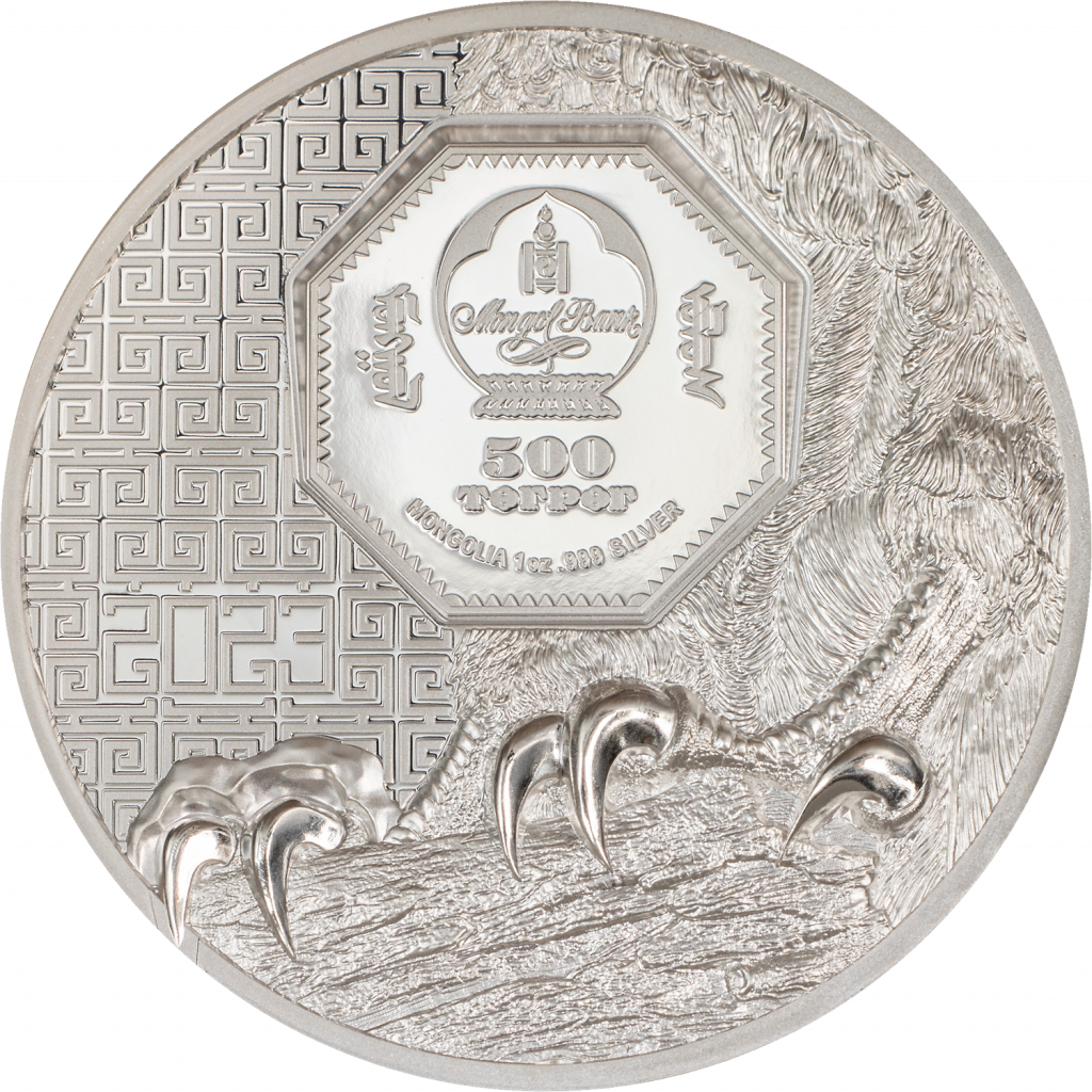 Mongolia - 2023 - 500 Togrog - Mongolian Falcon 1oz SILVER - NumisCollect