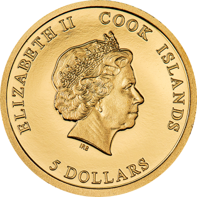 Cook Islands - 2023 - 5 Dollars - Mont Saint Michel small gold