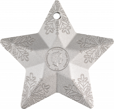 Cook Islands - 2023 - 5 Dollars - Holiday Ornament Snowflake Star Silver