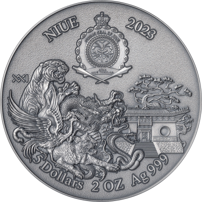 Niue - 2023 - 5 Dollars - Shaolin Kung Fu Dragon / Martial Arts Styles