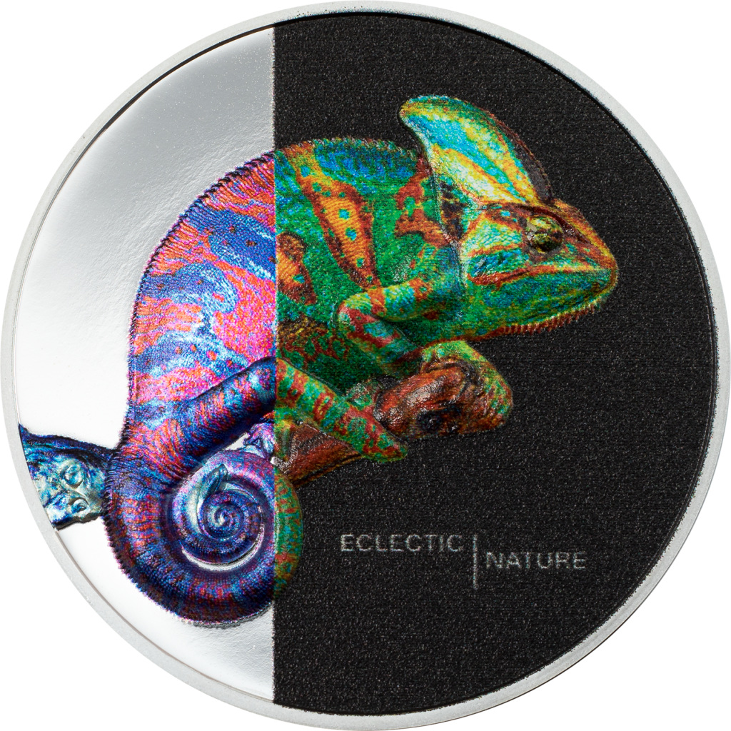 Cook Islands - 2023 - 5 Dollars - Eclectic Nature Chameleon - NumisCollect