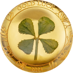 Palau - 2023 - 1 Dollar - Four Leaf Clover in Gold