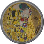 Palau - 2023 - 20 Dollars - Kiss Gustav Klimt Fine Embroidery Art