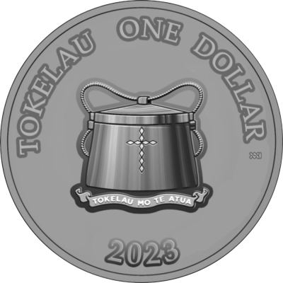 Tokelau - 2023 - 1 Dollars - Koi Fish coin made out of Aletai meteorite