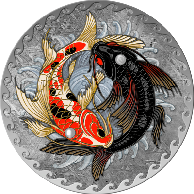 Tokelau - 2023 - 1 Dollars - Koi Fish coin made out of Aletai meteorite