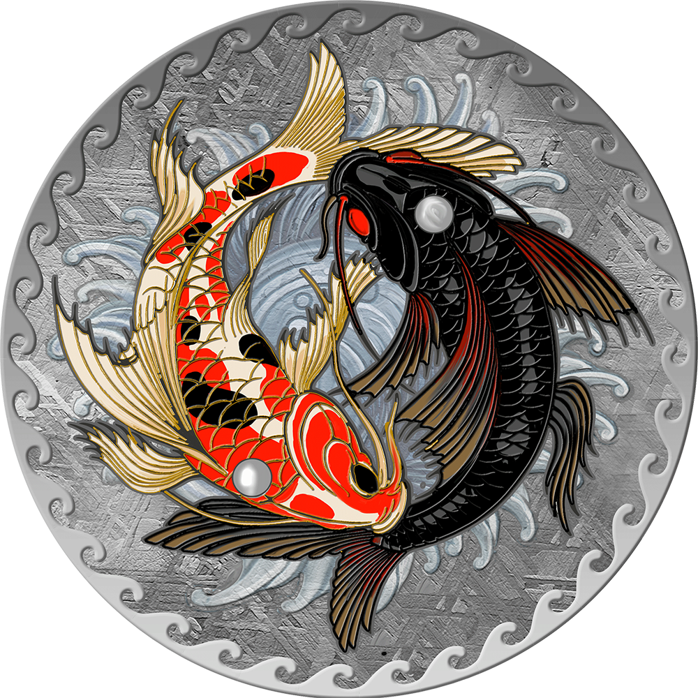 Tokelau - 2023 - 1 Dollars - Koi Fish coin made out of Aletai meteorite -  NumisCollect