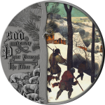Niue - 2023 - 5 Dollars - Hunters in the Snow by Pieter Bruegel 500th ann.